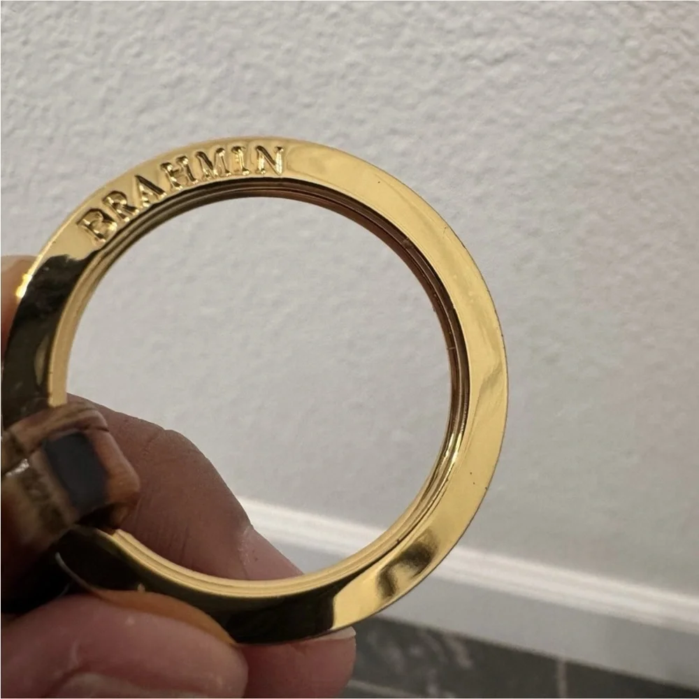 Brahmin Mini Key Brown Collodi Melbourne Genuine Leather Bi Fold Mini Wallet ID - Picture 12 of 12